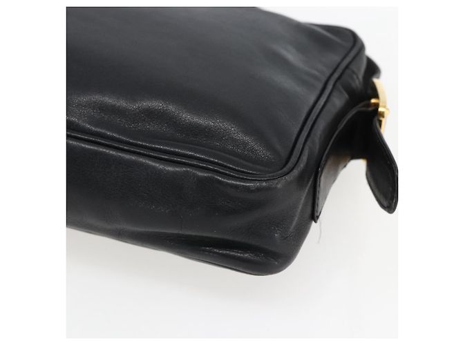 LOEWE Borsa a Spalla Anagram Pelle Nera Oro Auth 173482 Nero D'oro - vista 9