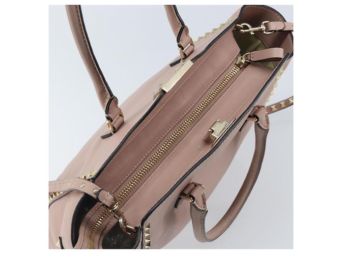Valentino Borsa Tote in pelle 2 in 1 Rosa Oro Auth BA10420 D'oro - vista 10