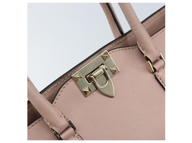 Valentino Borsa Tote in pelle 2 in 1 Rosa Oro Auth BA10420 D'oro - vista 19