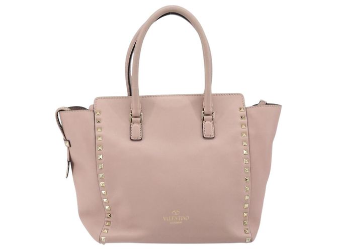 Valentino Borsa Tote in pelle 2 in 1 Rosa Oro Auth BA10420 D'oro - vista 2