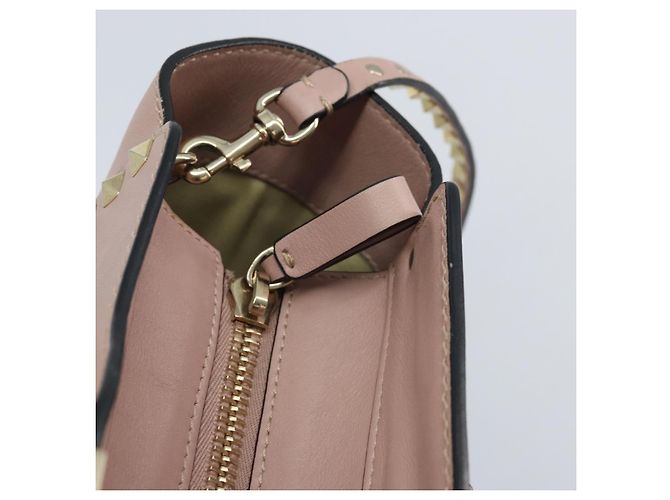 Valentino Borsa Tote in pelle 2 in 1 Rosa Oro Auth BA10420 D'oro - vista 20