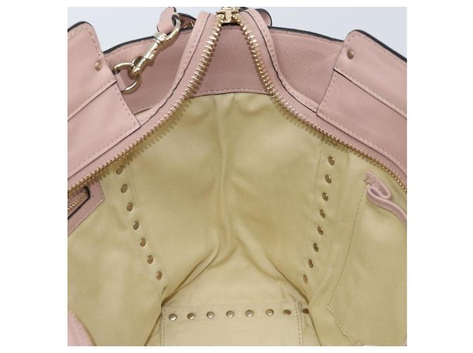 Valentino Borsa Tote in pelle 2 in 1 Rosa Oro Auth BA10420 D'oro - vista 22