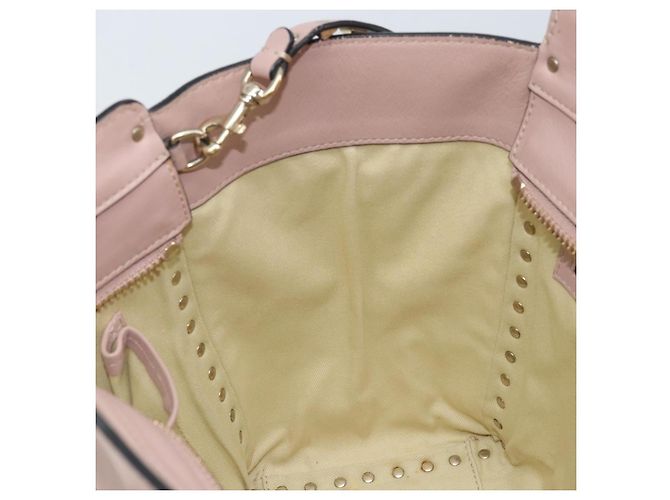 Valentino Borsa Tote in pelle 2 in 1 Rosa Oro Auth BA10420 D'oro - vista 23