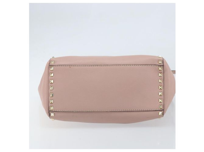 Valentino Borsa Tote in pelle 2 in 1 Rosa Oro Auth BA10420 D'oro - vista 5