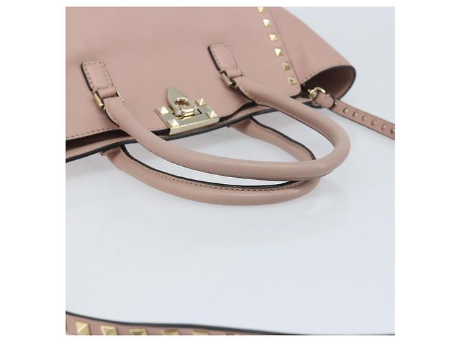 Valentino Borsa Tote in pelle 2 in 1 Rosa Oro Auth BA10420 D'oro - vista 7