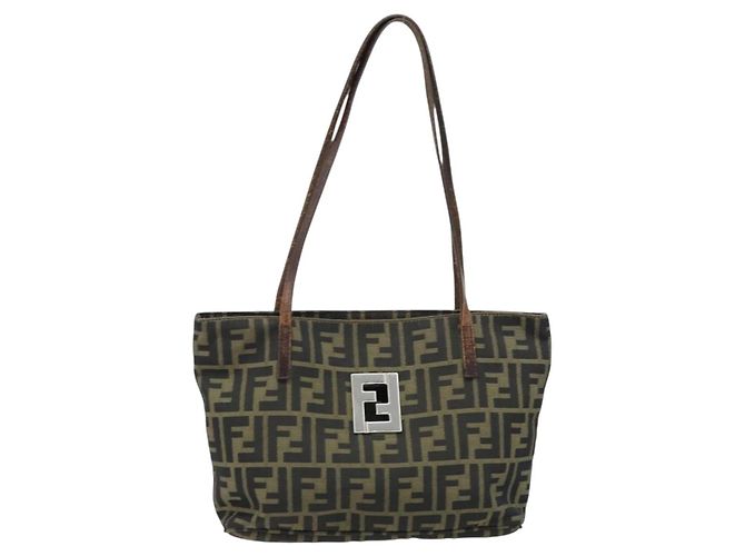FENDI Zucca Canvas Tote Bag Braun Schwarz Auth ep13557 - Ansicht 13