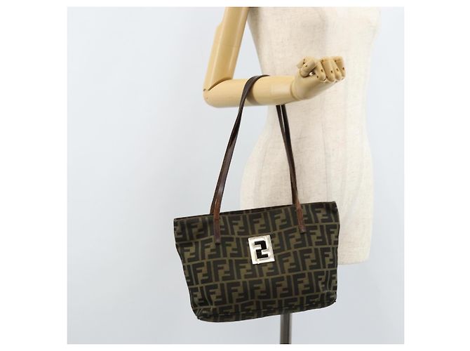 FENDI Zucca Canvas Tote Bag Braun Schwarz Auth ep13557 - Ansicht 22