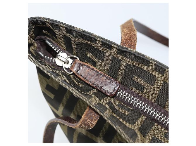 FENDI Zucca Canvas Tote Bag Braun Schwarz Auth ep13557 - Ansicht 9