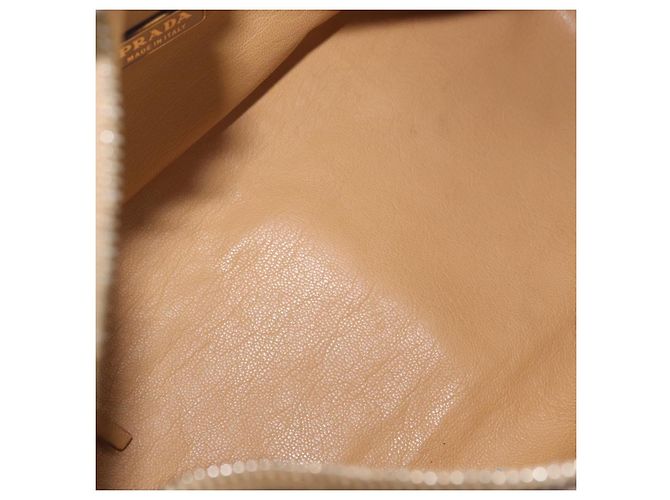 Borsa a Spalla PRADA in Pelle Marrone Oro Auth 172272 D'oro - vista 11