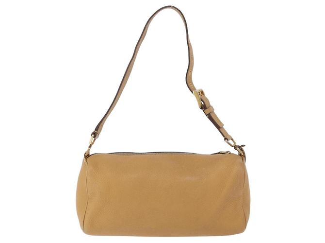 Borsa a Spalla PRADA in Pelle Marrone Oro Auth 172272 D'oro - vista 2