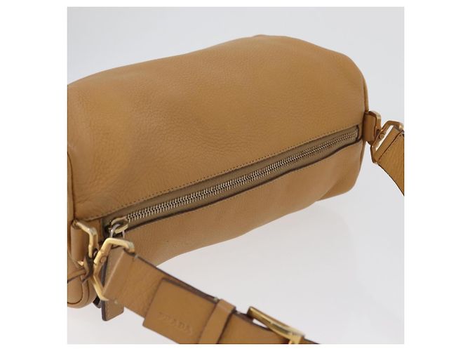 Borsa a Spalla PRADA in Pelle Marrone Oro Auth 172272 D'oro - vista 6