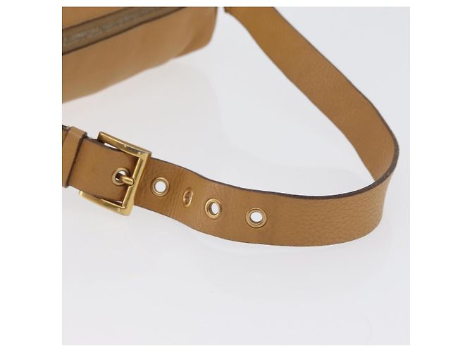 Borsa a Spalla PRADA in Pelle Marrone Oro Auth 172272 D'oro - vista 7