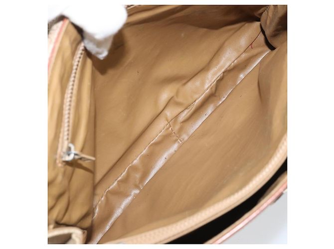 Céline Borsa a mano in tela Macadam CELINE in pelle PVC beige oro Auth 172281 D'oro - vista 10