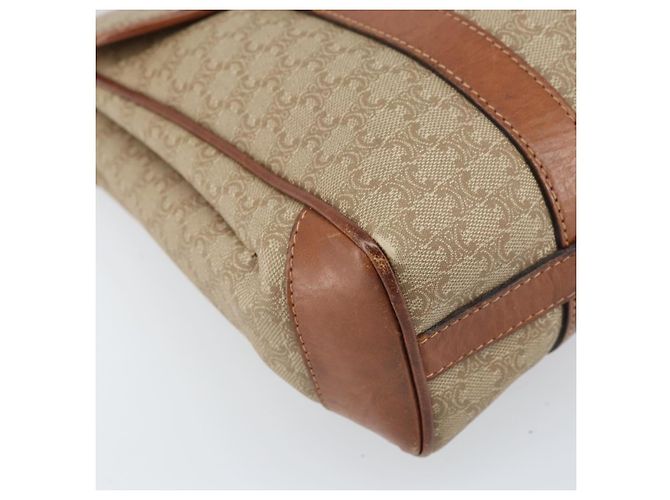 Céline Borsa a mano in tela Macadam CELINE in pelle PVC beige oro Auth 172281 D'oro - vista 15