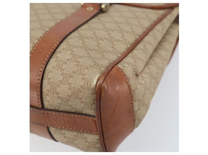 Céline Borsa a mano in tela Macadam CELINE in pelle PVC beige oro Auth 172281 D'oro - vista 16