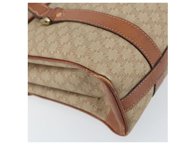 Céline Borsa a mano in tela Macadam CELINE in pelle PVC beige oro Auth 172281 D'oro - vista 17