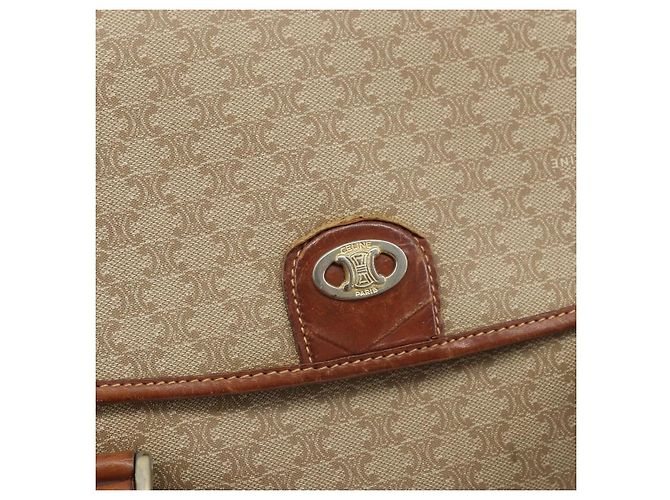 Céline Borsa a mano in tela Macadam CELINE in pelle PVC beige oro Auth 172281 D'oro - vista 18