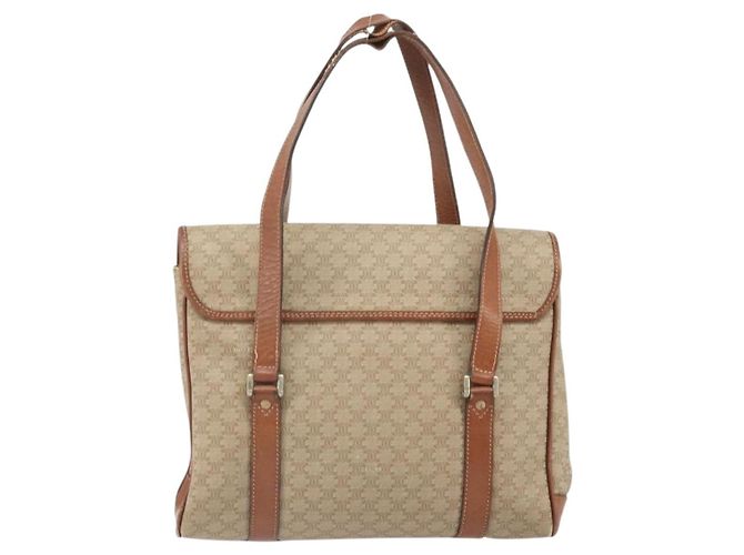 Céline Borsa a mano in tela Macadam CELINE in pelle PVC beige oro Auth 172281 D'oro - vista 2