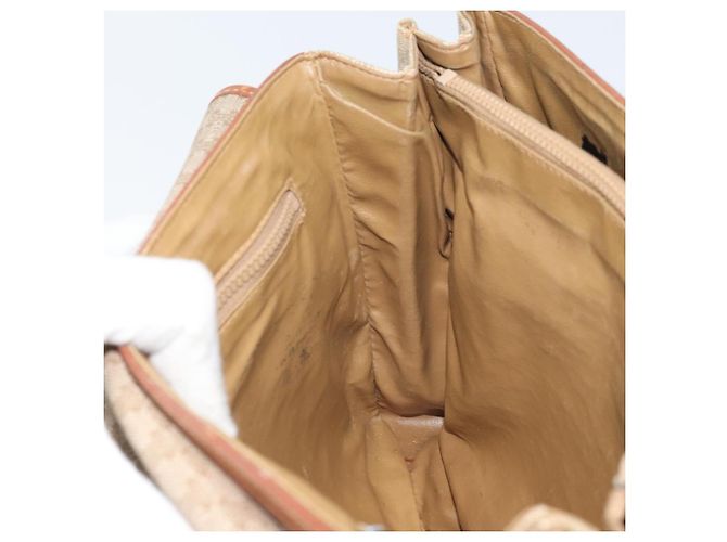 Céline Borsa a mano in tela Macadam CELINE in pelle PVC beige oro Auth 172281 D'oro - vista 20