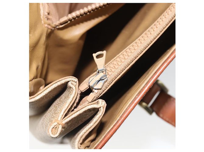 Céline Borsa a mano in tela Macadam CELINE in pelle PVC beige oro Auth 172281 D'oro - vista 24