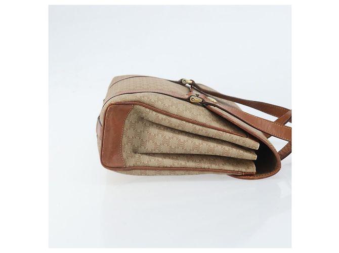 Céline Borsa a mano in tela Macadam CELINE in pelle PVC beige oro Auth 172281 D'oro - vista 3