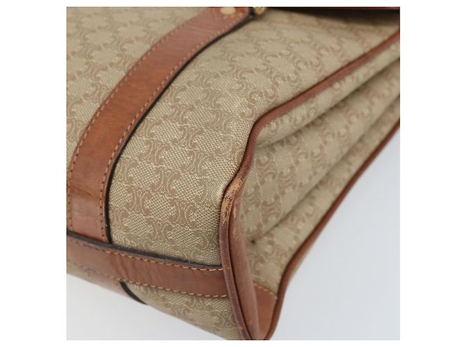 Céline Borsa a mano in tela Macadam CELINE in pelle PVC beige oro Auth 172281 D'oro - vista 8