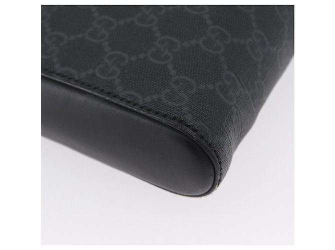 Borsa a Spalla Gucci GG Supreme Sherry Line PVC Nero Argento 523599 Auth BA10640 - vista 15