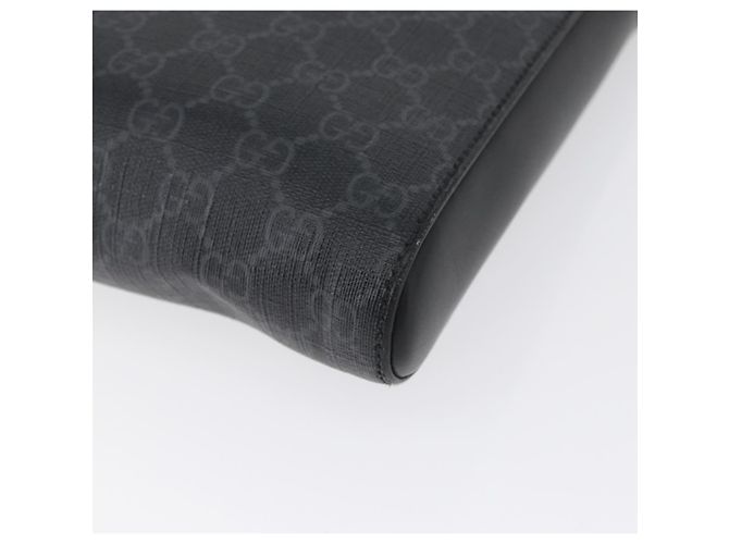 Borsa a Spalla Gucci GG Supreme Sherry Line PVC Nero Argento 523599 Auth BA10640 - vista 16