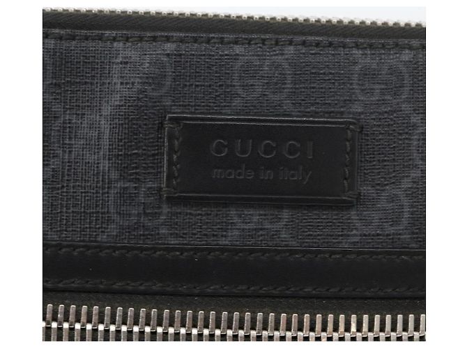 Borsa a Spalla Gucci GG Supreme Sherry Line PVC Nero Argento 523599 Auth BA10640 - vista 18