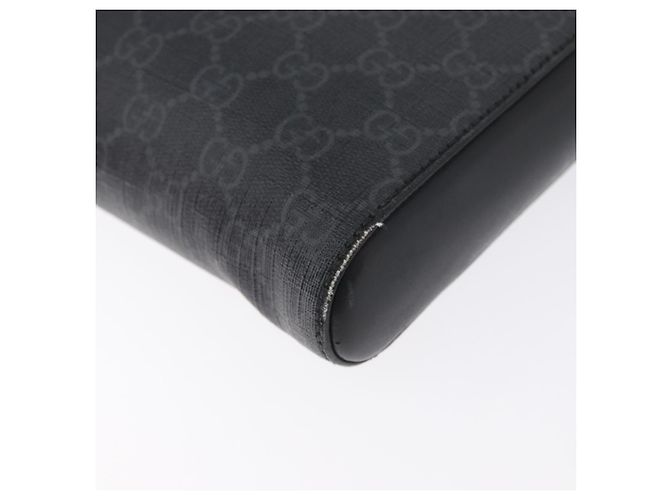 Borsa a Spalla Gucci GG Supreme Sherry Line PVC Nero Argento 523599 Auth BA10640 - vista 9