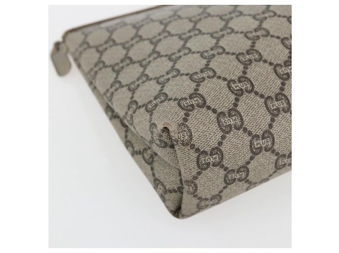 GUCCI GG Plus Supreme Clutch Bag PVC Beige Oro Auth am10687 D'oro - vista 14