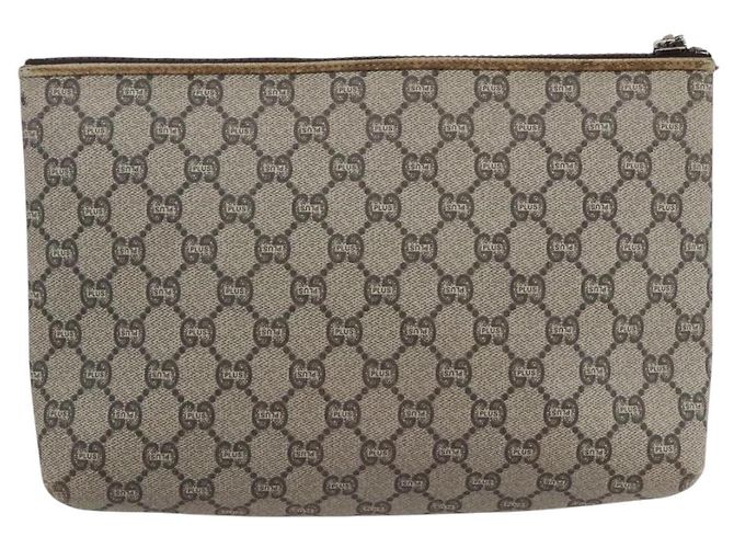 GUCCI GG Plus Supreme Clutch Bag PVC Beige Oro Auth am10687 D'oro - vista 2