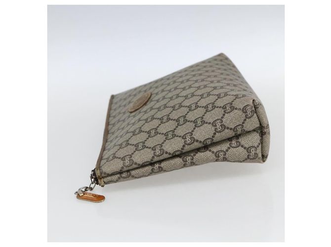 GUCCI GG Plus Supreme Clutch Bag PVC Beige Oro Auth am10687 D'oro - vista 3