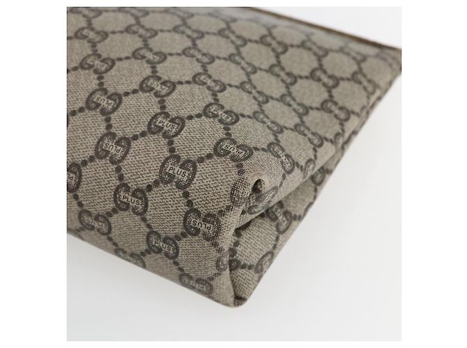 GUCCI GG Plus Supreme Clutch Bag PVC Beige Oro Auth am10687 D'oro - vista 7