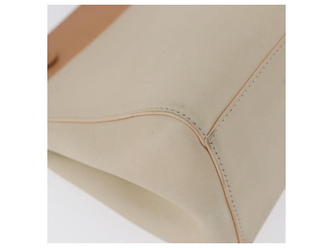 CARTIER Borsa a Mano Pelle Beige Argento Auth bs33554 - vista 15