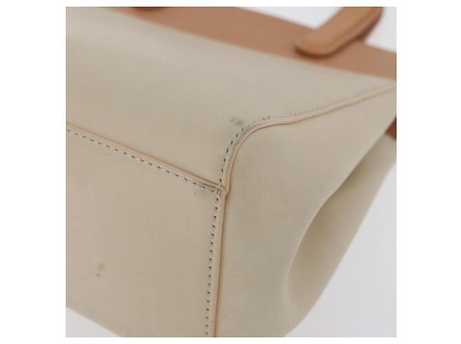 CARTIER Borsa a Mano Pelle Beige Argento Auth bs33554 - vista 16