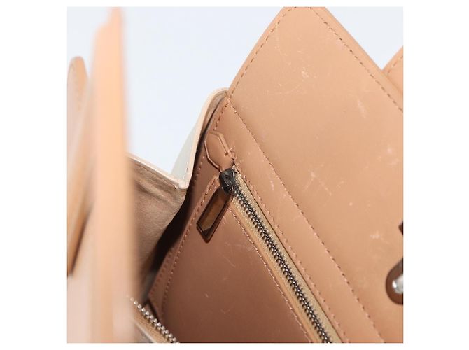 CARTIER Borsa a Mano Pelle Beige Argento Auth bs33554 - vista 23