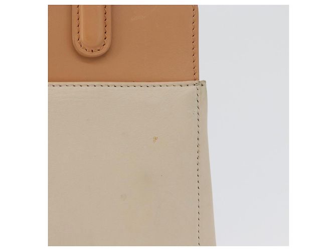 CARTIER Borsa a Mano Pelle Beige Argento Auth bs33554 - vista 3