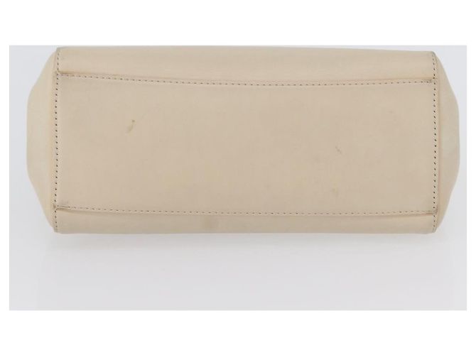 CARTIER Borsa a Mano Pelle Beige Argento Auth bs33554 - vista 6