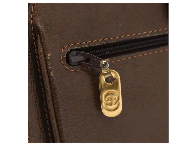 Gucci Borsa a Spalla in Pelle Marrone Oro Auth 170114 D'oro - vista 17