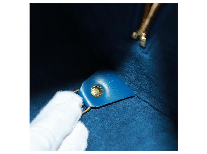 LOUIS VUITTON Borsa a Mano Epi Soufflot Blu M52225 LV Auth 171028V - vista 11