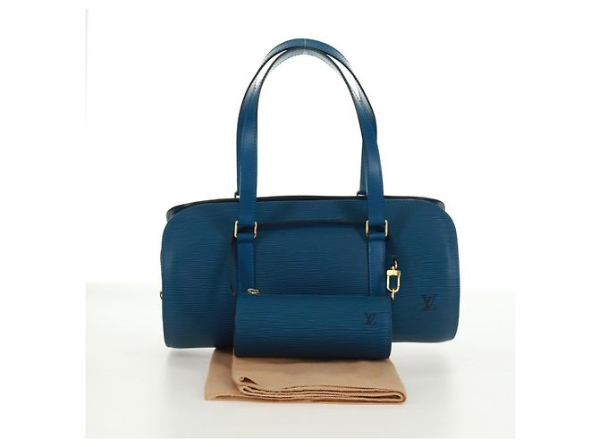 LOUIS VUITTON Borsa a Mano Epi Soufflot Blu M52225 LV Auth 171028V - vista 12
