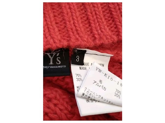 Yohji Yamamoto Pull en laine rouge - vista 7