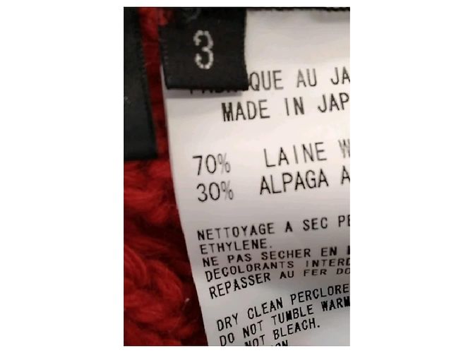 Yohji Yamamoto Pull en laine rouge - vista 8