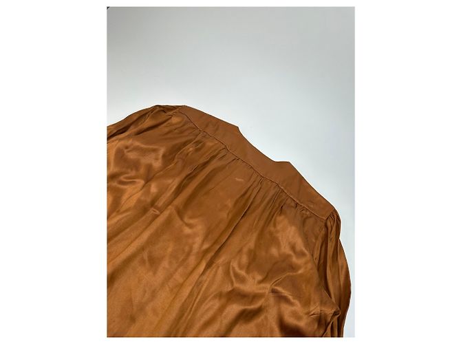 Blusa in seta vintage Dior marrone arancione M - vista 11