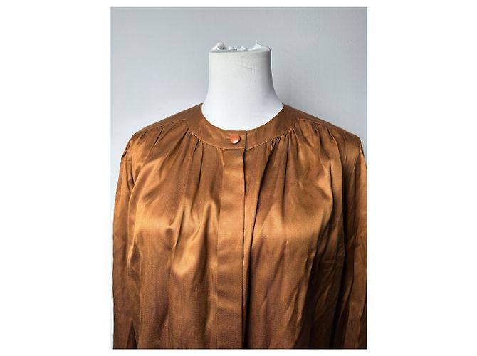 Blusa in seta vintage Dior marrone arancione M - vista 12