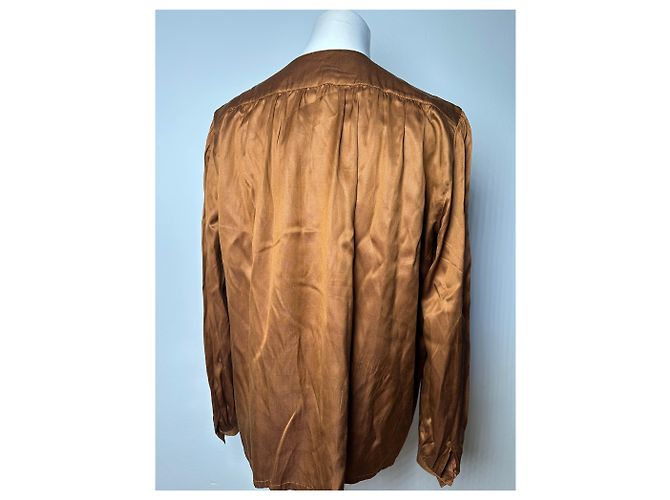 Blusa in seta vintage Dior marrone arancione M - vista 13