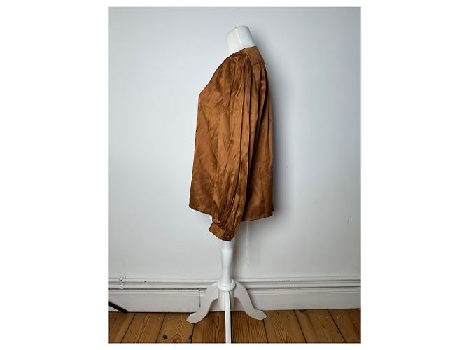 Blusa in seta vintage Dior marrone arancione M - vista 3