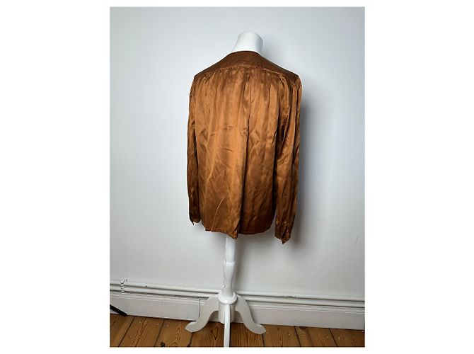 Blusa in seta vintage Dior marrone arancione M - vista 4