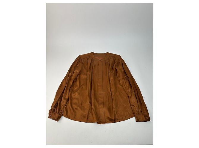Blusa in seta vintage Dior marrone arancione M - vista 5